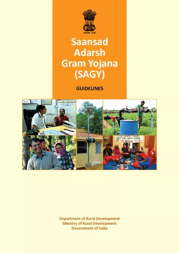 Adarsh Gram Yojana (SAGY)GUIDELINESDepartment of Rural DevelopmentMini