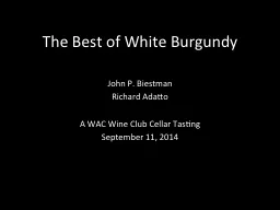 The Best of White Burgundy
