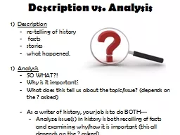Description vs. Analysis