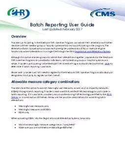 Batch Reporting User Guide Last Updated March  Overview Allowable meas