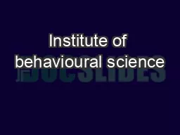Institute of behavioural science