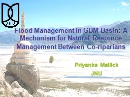 Flood Management in GBM Basin: A Mechanism for Natural Reso