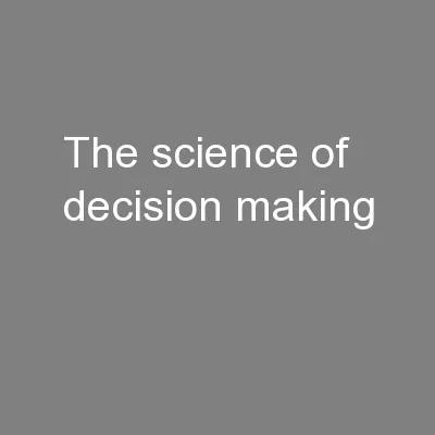 The science of decision making