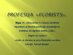 Profesija «Florists».