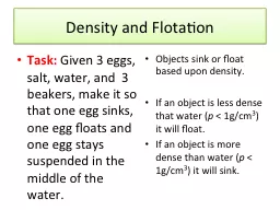 Density and Flotation