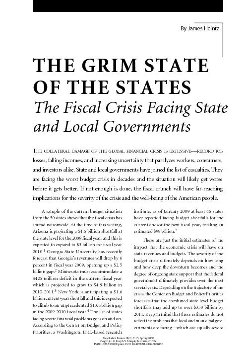 The Grim State of the StatesNew Labor Forum • 14. “Governo