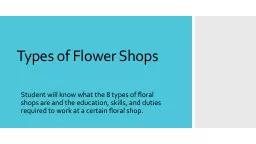 Types of Flower Shops