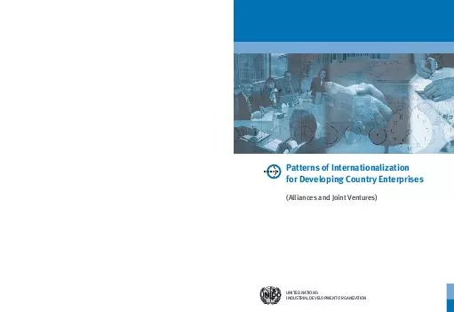 Patterns of Internationalization for Developing Country Enterprises Alliances and Joint