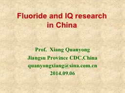 Fluoride and IQ research