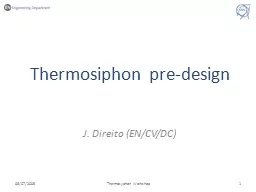Thermosiphon pre-design