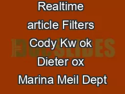 Realtime article Filters Cody Kw ok Dieter ox Marina Meil Dept