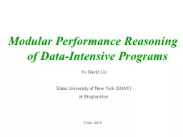 Modular Performance Reasoning of Data-Intensive Programs
