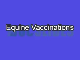 Equine Vaccinations