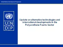 Update on alternative technologies and international develo