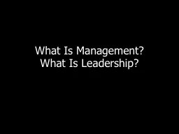 What Is Management