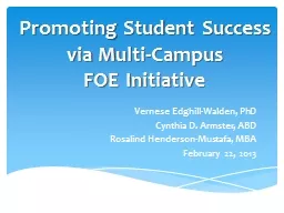 Promoting Student Success via Multi-Campus