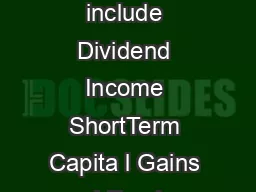 Total Ordinary Dividends include Dividend Income ShortTerm Capita l Gains and Foreign