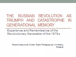 The Russian revolution as  triumph  and  catastrophe  in