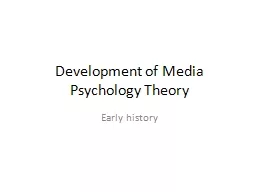 Development of Media Psychology Theory