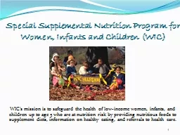 Special Supplemental Nutrition Program for Women, Infants a