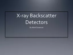 X-ray Backscatter Detectors