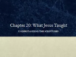Chapter 20: What Jesus Taught