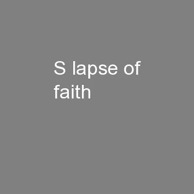 s lapse of faith