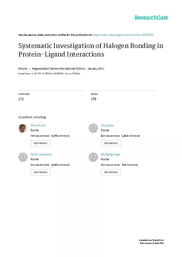 HalogenBondingDOI:10.1002/anie.201006781SystematicInvestigationofHalog