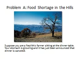 Problem A: Food Shortage in the Hills