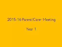 2015-16 Parent/Carer Meeting