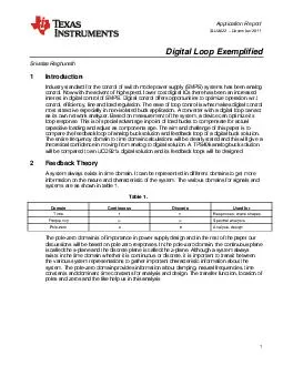 Digital Loop Exemplified  Introduction  Feedback Theory Table
