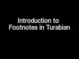 Introduction to Footnotes in Turabian