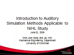 Introduction to Auditory Simulation Methods Applicable to N