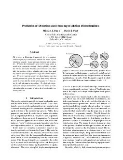 Probabilistic Detection and Tracking of Motion Discontinuities Michael J