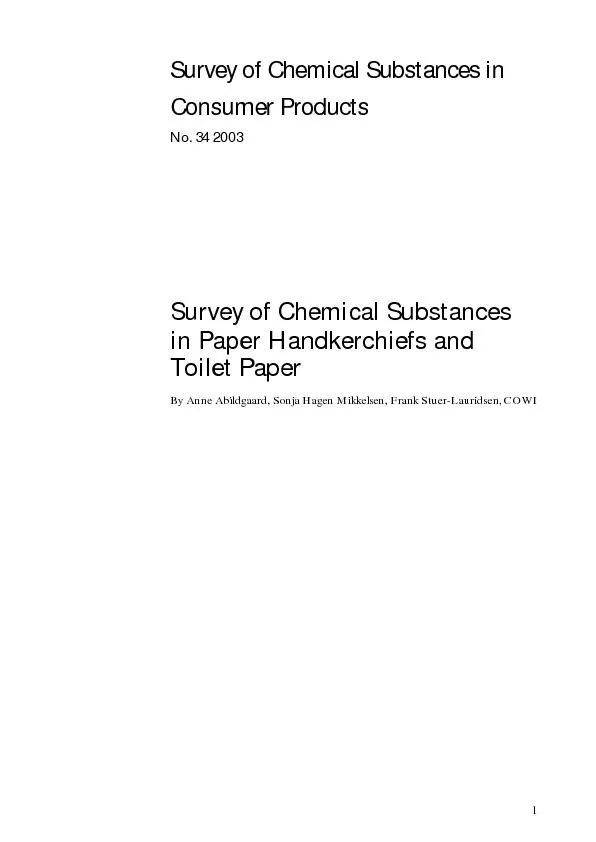 Survey of Chemical Substances inBy Anne Abildgaard, Sonja Hagen Mikkel