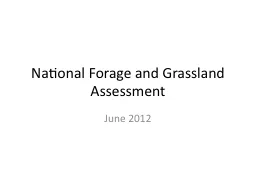 National Forage and Grassland Assessment