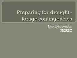 Preparing for drought -