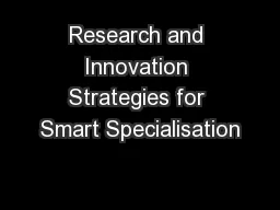 Research and Innovation Strategies for Smart Specialisation