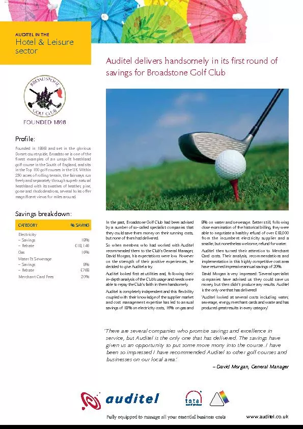 In the past, Broadstone Golf Club had been advised by a number of so-c