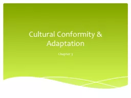 Cultural Conformity & Adaptation