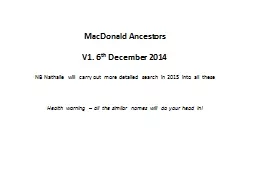 MacDonald Ancestors