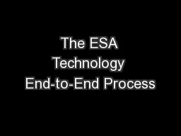 The ESA Technology End-to-End Process
