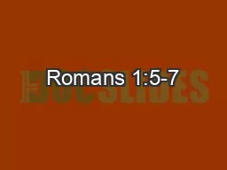Romans 1:5-7
