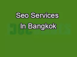 Seo Services In Bangkok