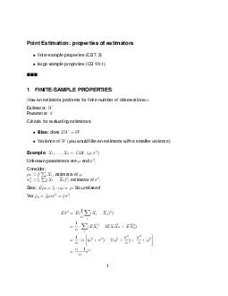 Point Estimation properties of estimators nitesample properties CB