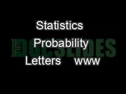 Statistics  Probability Letters    www