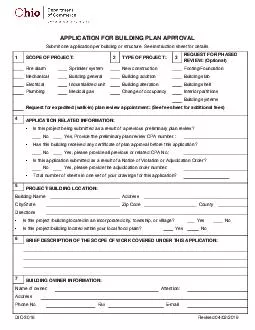 OHIO APPLICATION FOR BUILDING PLAN APPROVAL This form is also available at www