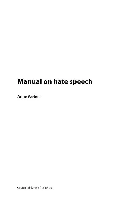 Manual on hate speech