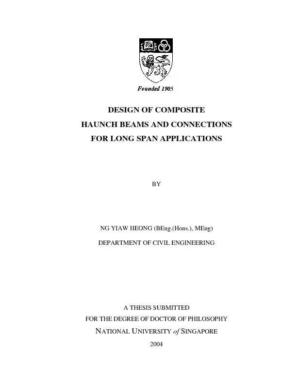 DESIGN OF COMPOSITE  HAUNCH BEAMS AND CONNECTIONS FOR LONG SPAN APPLIC