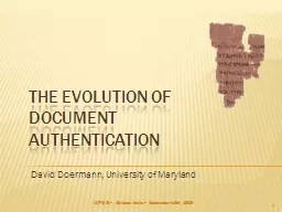 The Evolution of Document Authentication